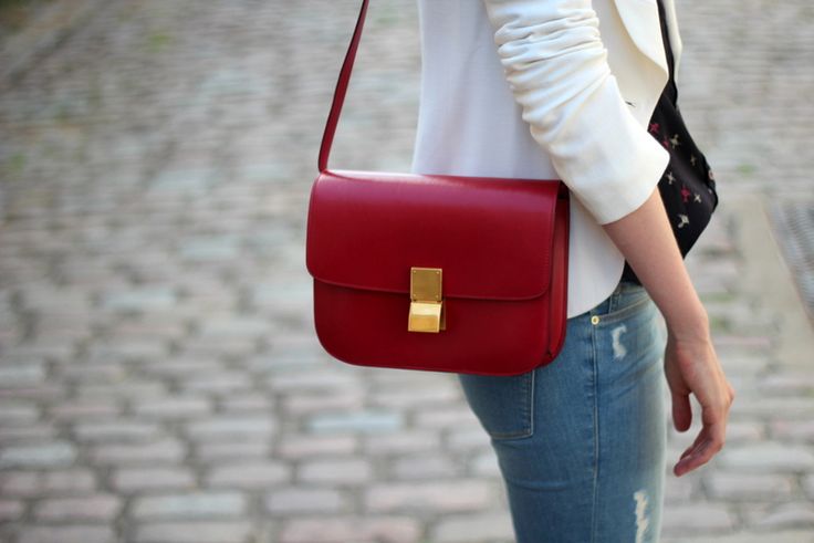 celine red handbolsa